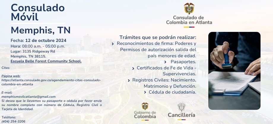 Consulado Móvil en Memphis el 12 de octubre de 2024