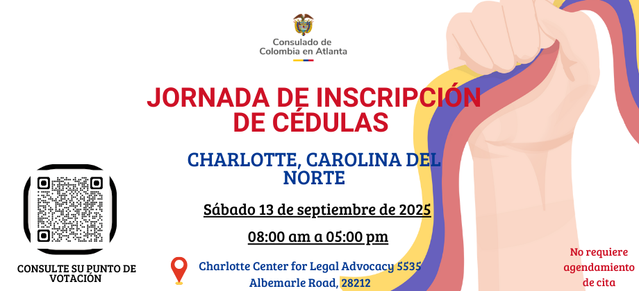 Jornada de inscripción de cédulas en Charlotte, NC