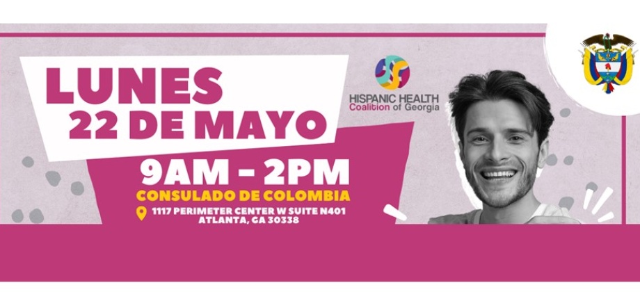 Jornada de vacunación gratis en el Consulado de Colombia en Atlanta el 22 de mayo