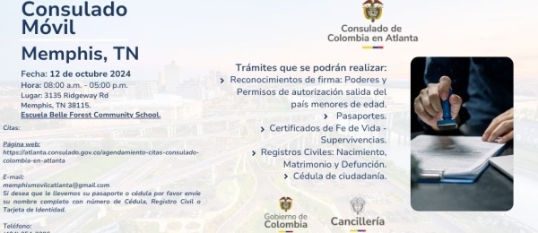 Consulado Móvil en Memphis el 12 de octubre de 2024