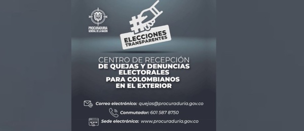Centro de recepción de quejas y denuncias electorales para colombianos en el exterior durante la jornada electoral